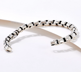 JAI Sterling Silver Box Chain Cuff Bracelet, 8"